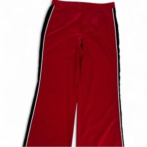Fashion Nova Ladies Dress Red Fashion Pants with Black Stripes